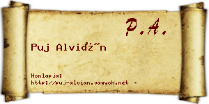 Puj Alvián névjegykártya